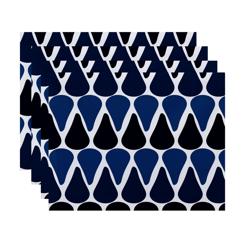 Ensemble de napperons 4 pièces Synthia, Bleu marine