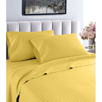 Egyptian Cotton Sateen Striped Sheet Set