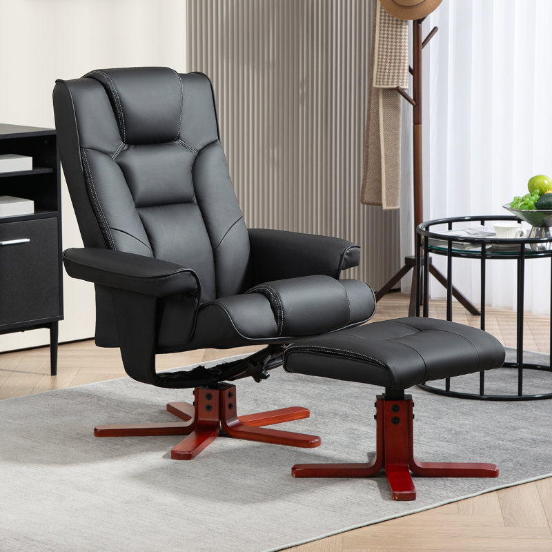 Argyri 84cm Wide Ergonomic Recliner, Black