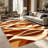 1PC earth-toned geometric leaf pattern area rugs for Living Room, Soft and Comfortable, Suitable for all seasons, easy-to-maintain, machine washable Indoor floor mat, Under Table Farmhouse suitable for dining area, bedroom, entryway, home office,-612167917