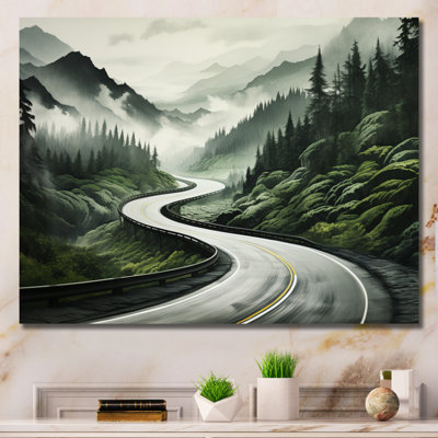 Road Endless Journey In Green Mountain II - Landscapes Wall Art Prints