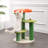 Ermajean 29" 3-Tier Modern Jute Flower Cat Tree with Dangling Toy-556309910