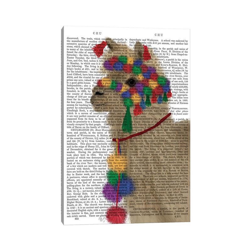 «Llama Traditional 2, Portrait Book Print» par Fab Funky - impression d'art graphique, H 18 po x l 12 po x 1,5 po, Aucun mat