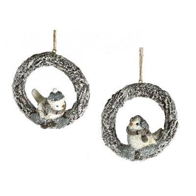 Ensemble de 2 ornements en forme de couronne dans une couronne