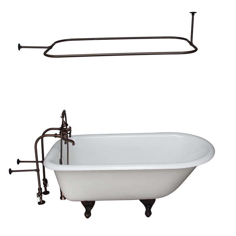 67'' x 30'' Freestanding Soaking Cast Iron Bathtub, Oil Rubbed Bronzed