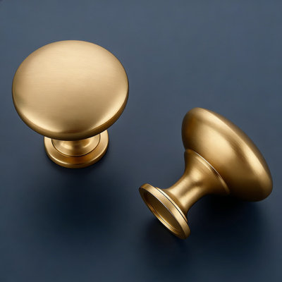 Champagne Bronze Cabinet Knobs, 30 Pack Round Zinc Alloy Drawer Pulls For Kitchen Bathroom Closet Dresser Cabinets, Euro-Style Hardware