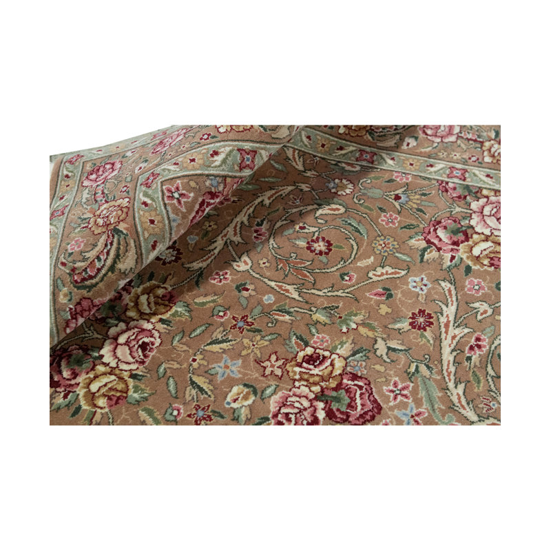 Tapis beige et doré de haute qualité noué à la main