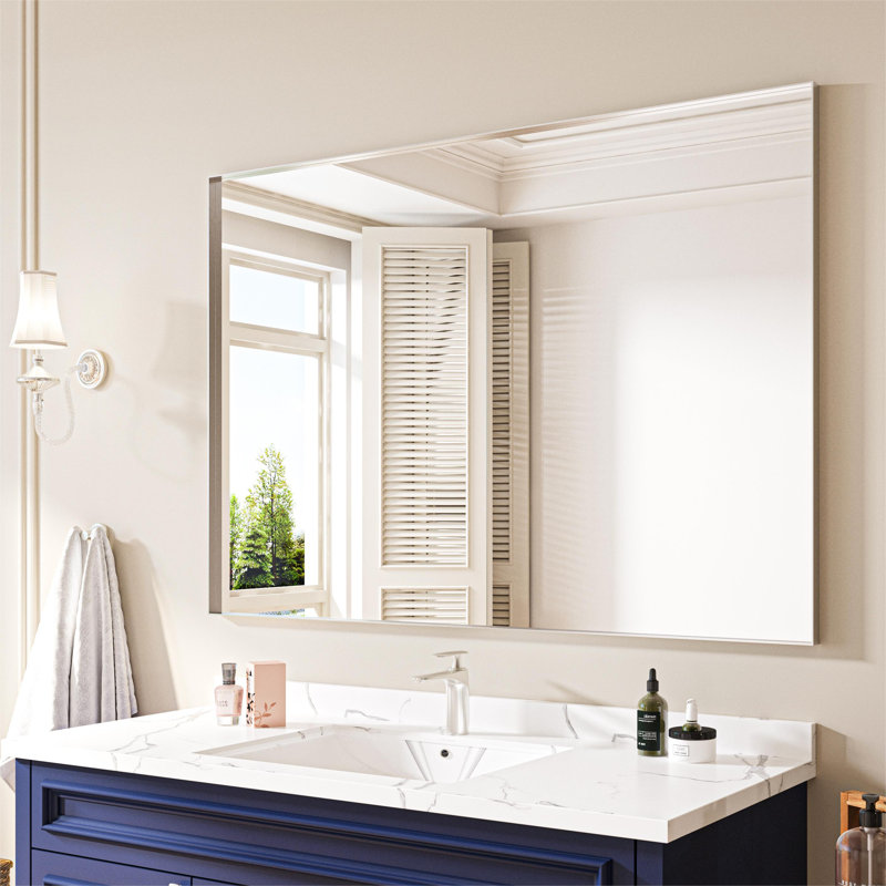 Metal Rectangle Mirror, 36" x 48", Silver