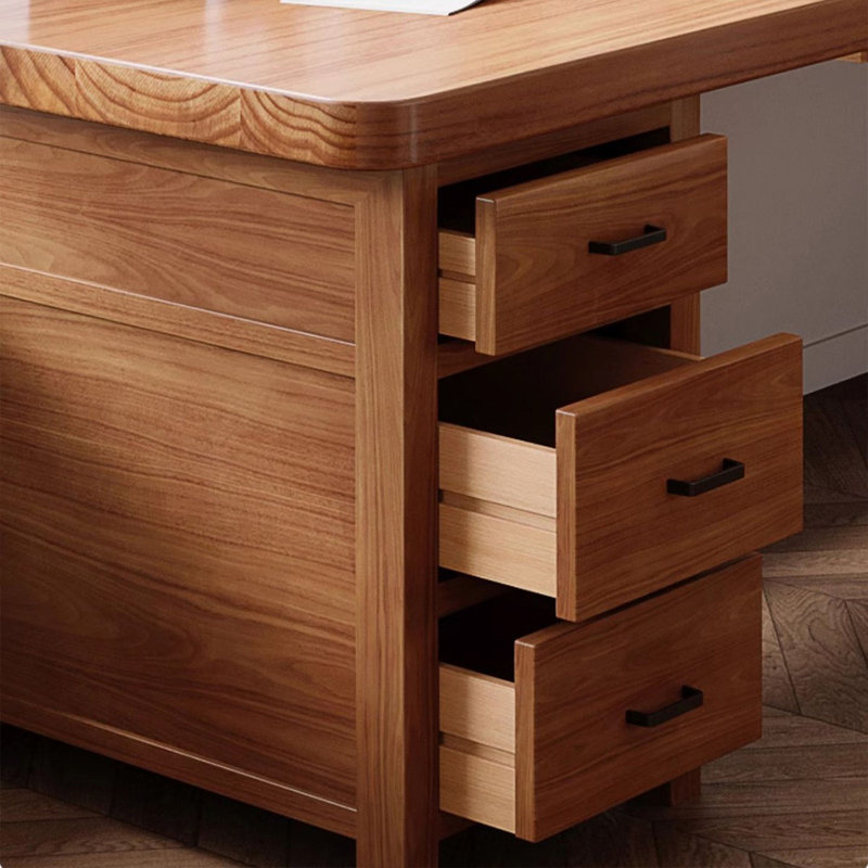 Bureau rectangulaire en L en bois massif, Retour à gauche, 29.53" H x 70.87" W x 47.24" D