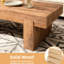 Table basse en bois massif avec pieds en forme de H, profondeur de 46,65 po, idéale pour l'organisation de salon, table rustique naturelle, largeur de 20,31 po, décorations idéales