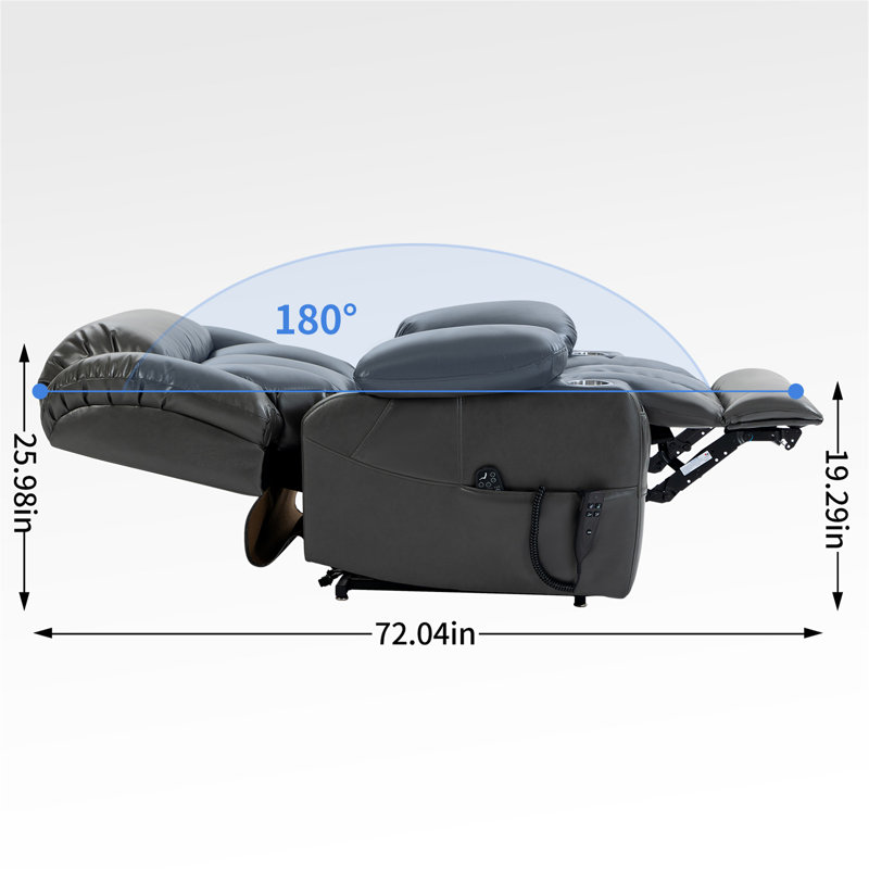 Fauteuil inclinable à double moteur à position infinie jusqu'à 350 LBS Leatherair