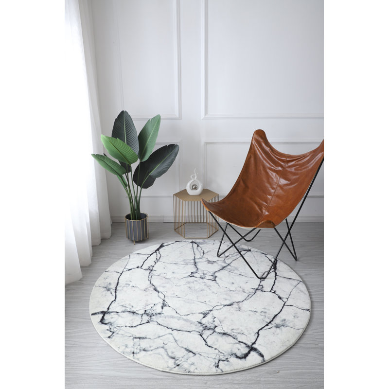 Kare Abstract Indoor Rug, Round 5'