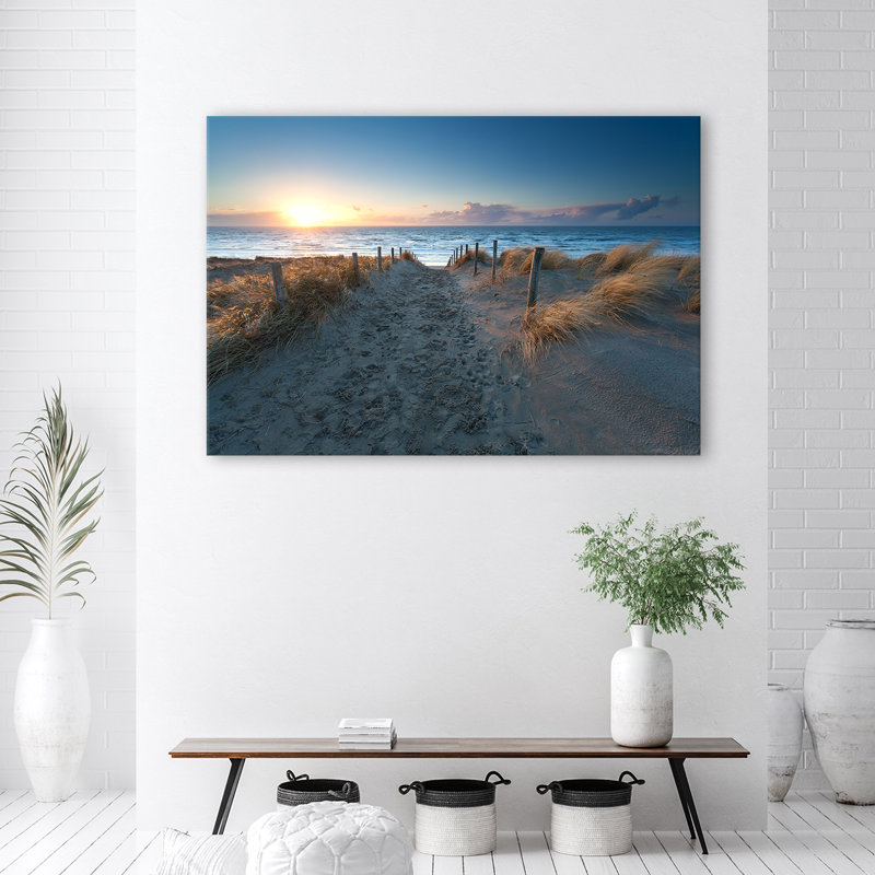 Mural, Sunset Over The Sea - No Frame Print on Canvas, 40cm H x 60cm W