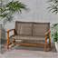 Causeuse d'extérieur durable en bois d'acacia et en osier tissé à la main, parfaite pour la détente sur le patio et la cour