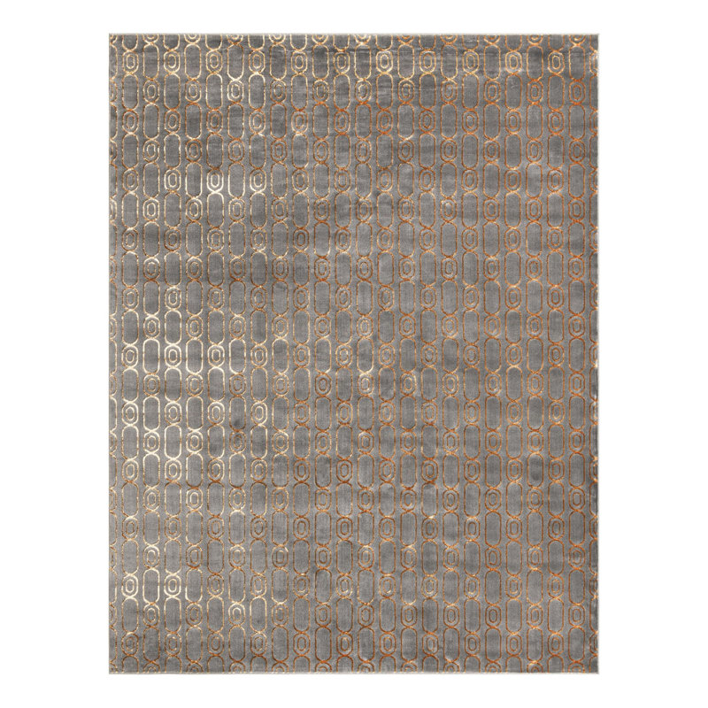 Latitude Run® Column Nikica Rug Gray and Gold, Rectangle 10' x 13'1"