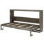 Lit escamotable simple avec lumière DEL, armoire murale pliable, lit caché peu encombrant, brun-1891038132