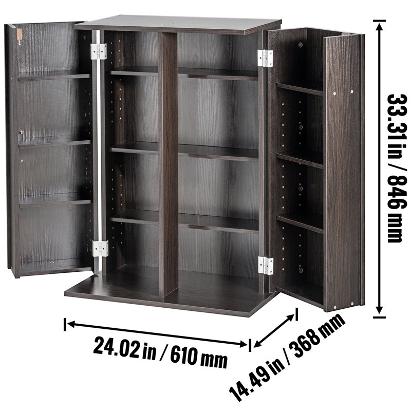 Tablettes média en bois H 33 po