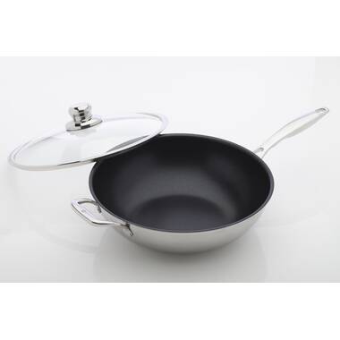  WANGYUANJI Cast Iron Wok Pan 14.2 Large Wok Stir Fry Pan Flat  Bottom Wok with Lid and Wood Handle,Suitable for All Cooktops, Uncoated  Craft Wok Healthy Cooking Wok-Practical Gift: Home 