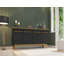 Buffet Yonkers de 63 po de style Mid-Century moderne avec 4 tablettes noires-1212492834