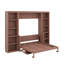 Lit escamotable double avec bureau et bibliothèque-1205060266