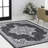 Graysin Vintage Casual Medallion Dark Gray/Cream Indoor/Outdoor Rug-1696121161