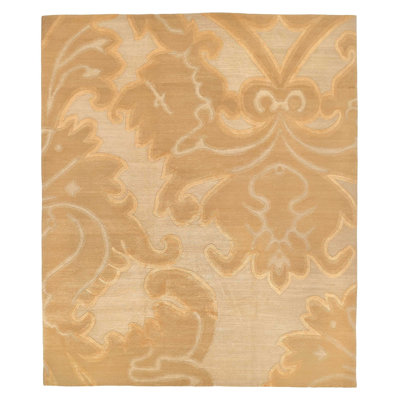 Implied Damask Area Rug in Beige/Gold/Neutral