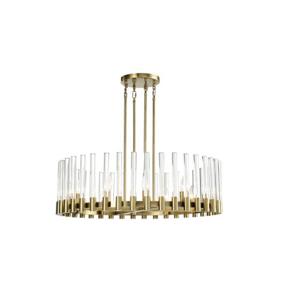12 - Light Dimmable Wagon Wheel Chandelier