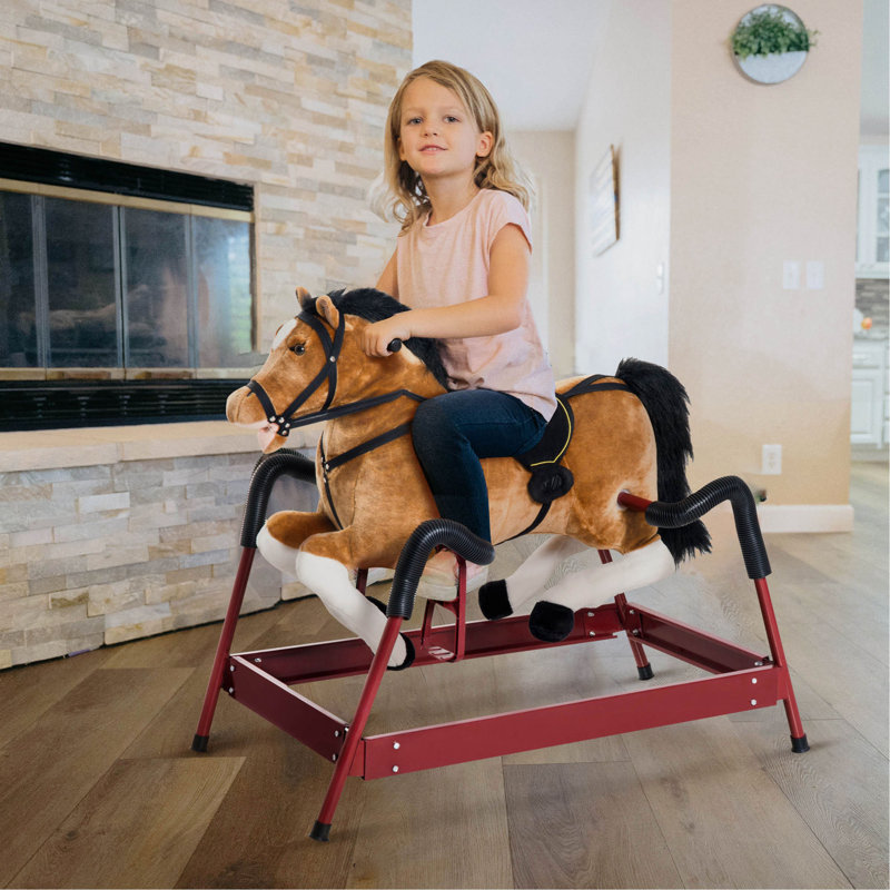Cheval à bascule durable en peluche pour tout-petits avec des sons réalistes