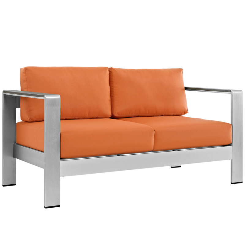 Causeuse d'extérieur en aluminium Shore par Modway, Orange