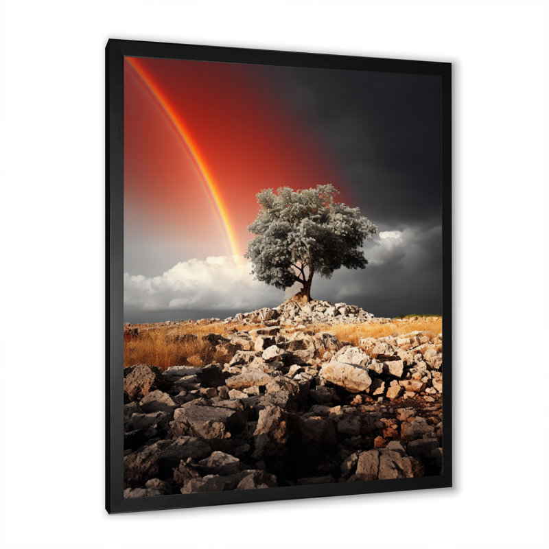 Paysage arc-en-ciel monochrome Euphoria, Cadre photo noir, H 20 po x l 12 po x P 1 po
