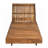 Outdoor Chaise Lounge Chair With 6-Position Adjustable Backrest,Acacia Solid Wood,TEAK COLOR