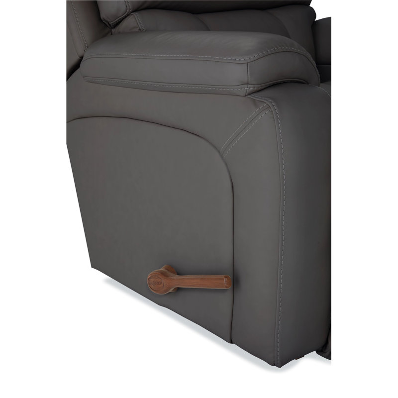 Greyson Manual Leather Match Rocking Recliner, Gray Leather Match 