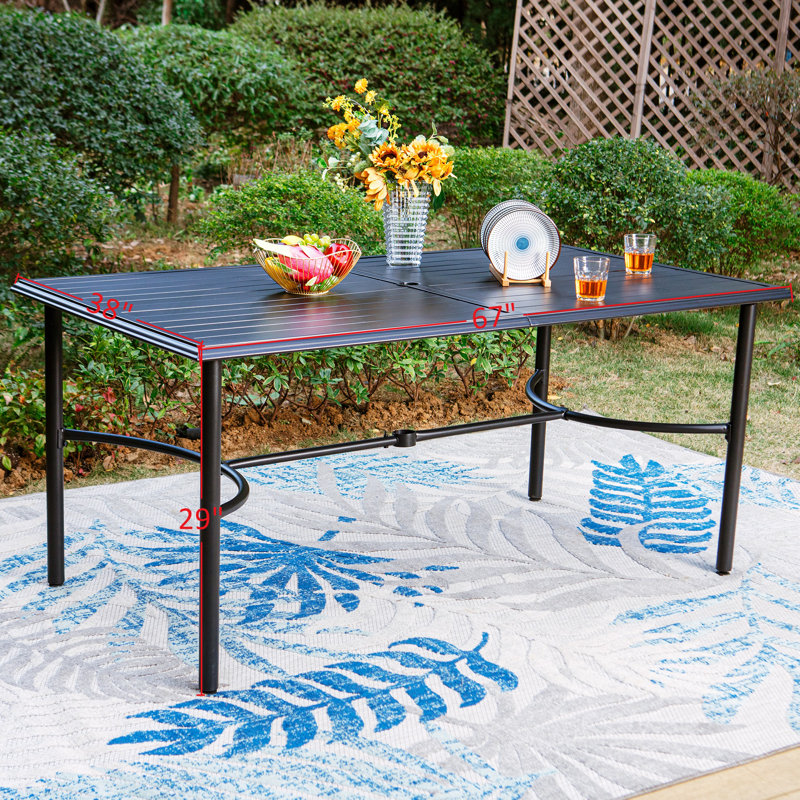 Salem 6 - Person Patio Dining Set with Rectangular Table , Cushions Included