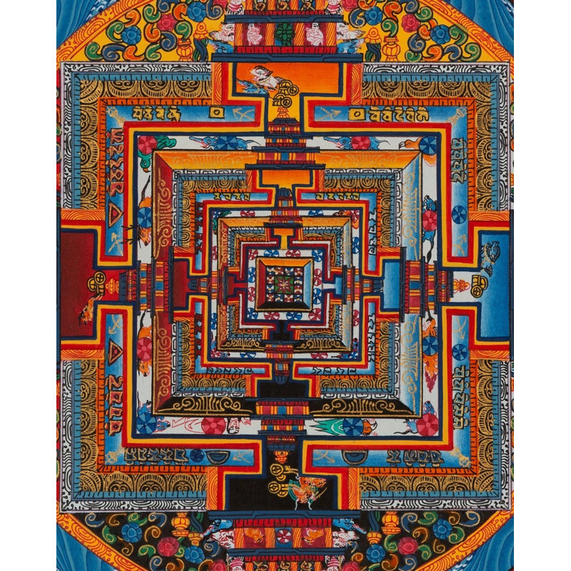 Kalachakra Mandala pour la méditation (Brocadeless Thangka)