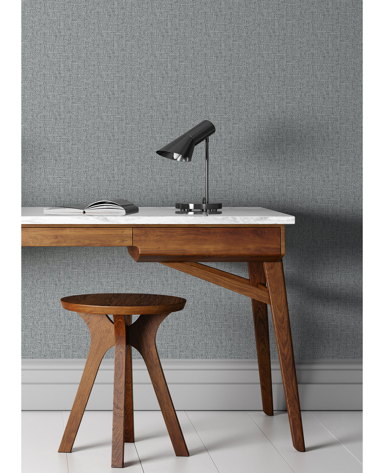 Rafi Plaid Wallpaper, Gray