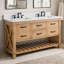 Meuble-lavabo double autoportant 60 po avec plateau en pierre reconstituée Barron