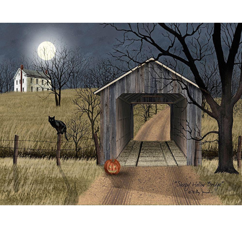 «August Grove® Jacobs, Billy Gallery, art sur toile tendue: pont Sleepy Hollow», H 36 po x l 47 po