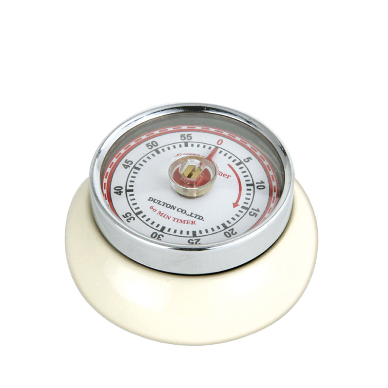 Cream Retro Magnetic Steel Kitchen Timer