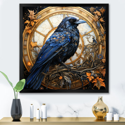 " Crow Celestial Rulers III " Mixed Media and Color Photography Print