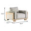 Chaise contemporaine l 44,4 po, brun clair / naturel