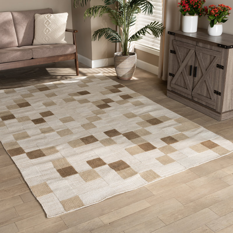 Tapis ivoire tissé à la main Eagleville