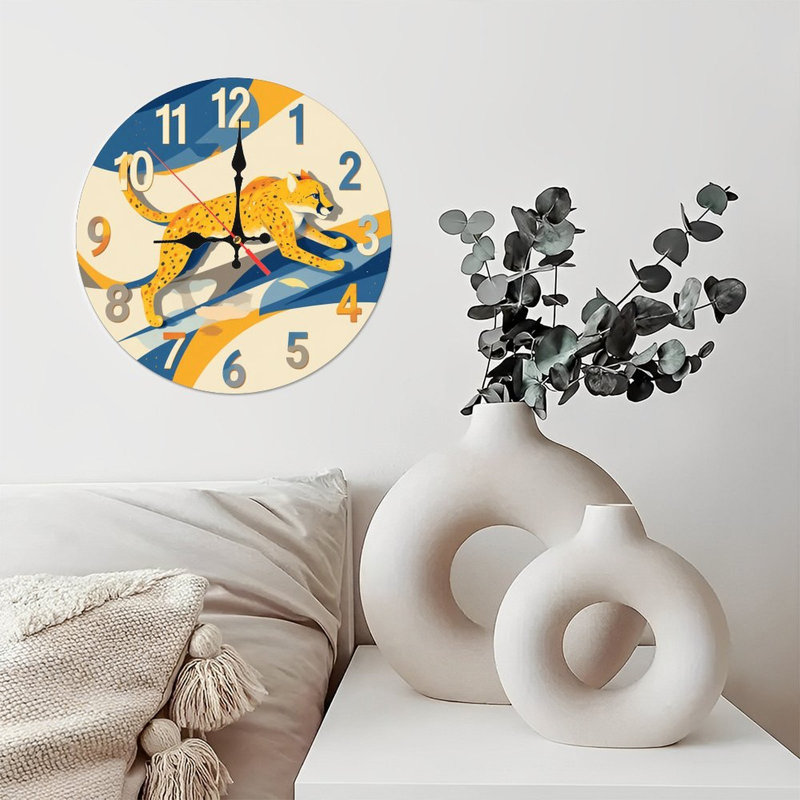 Horloge murale en bois 10 po, mouvement silencieux, à piles (piles AA non incluses), décor artistique, parfait pour les décorations