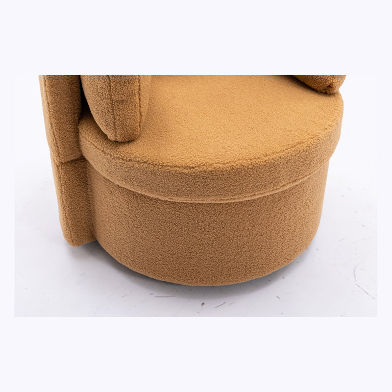 Fauteuil demi-tonneau pivotant avec rangement, Ourson brun