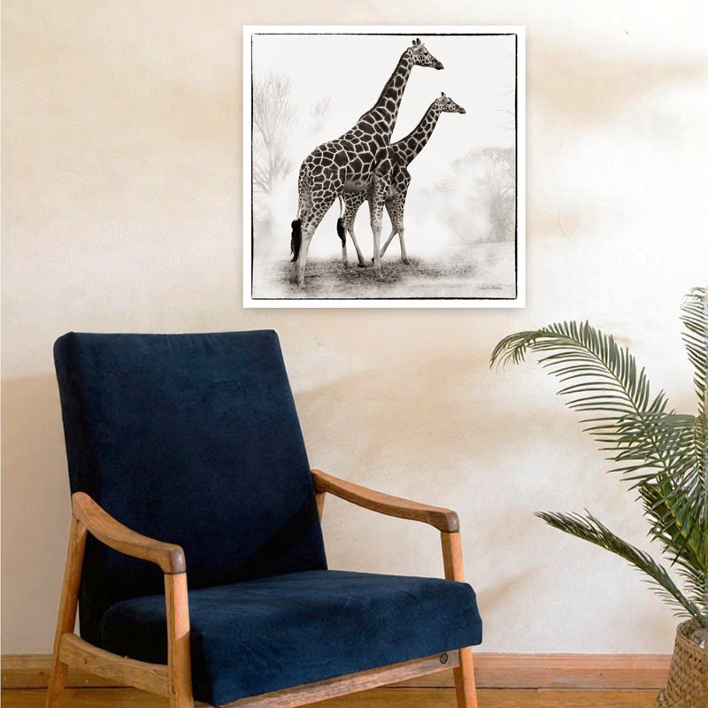 Girafe II, art contemporain de girafe, H 24 po x l 24 po