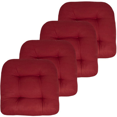 Premium Patio Tufted Outdoor Solid Chair Cushions, 19" x 19"