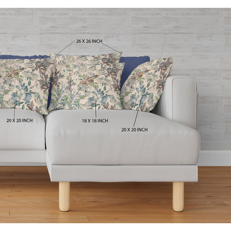  Housse et insert de coussin extérieur d'extérieur, 26 po x 26 po, Brun-vert
