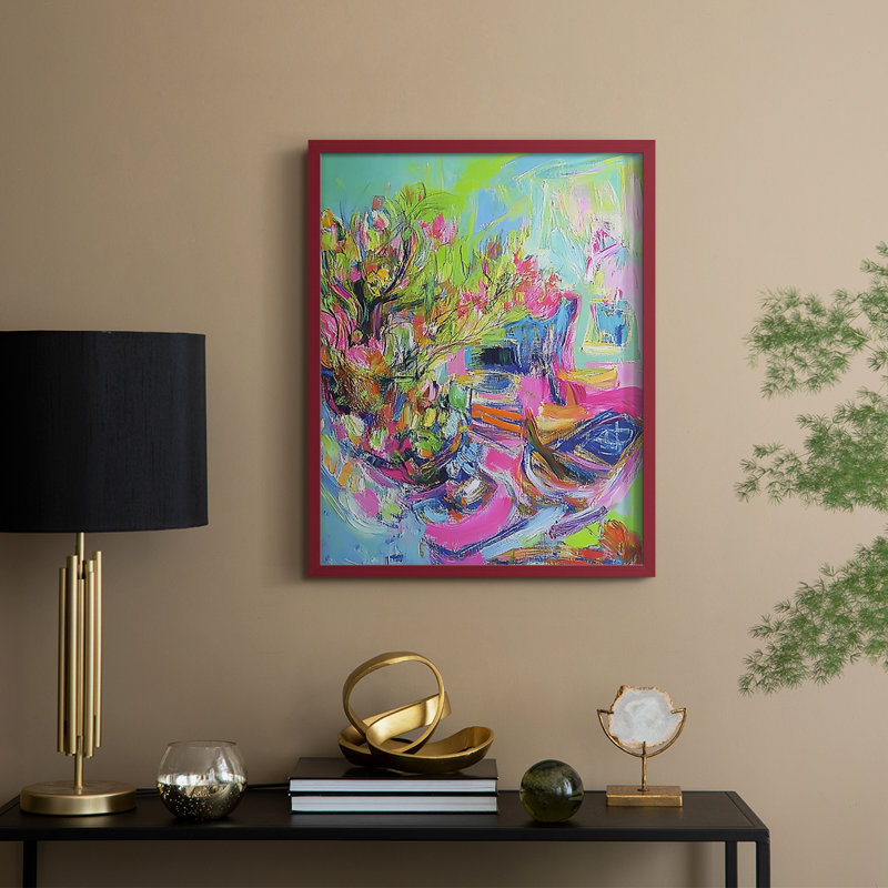 NAUTICAL Series XCVI, reproduction encadrée - bois massif, H 15 po x l 12 po, Rouge