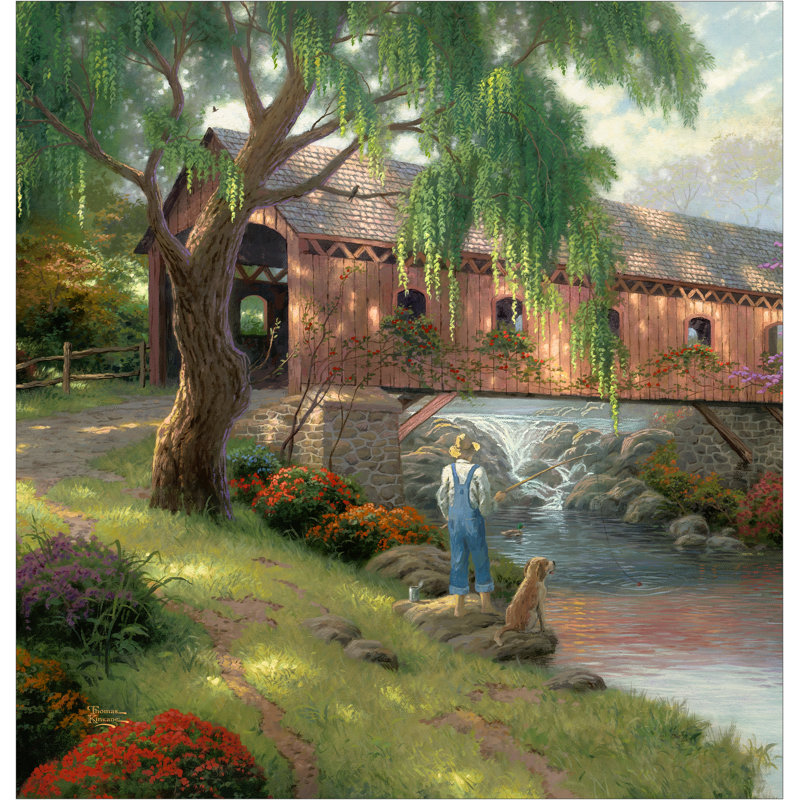 Rideau de douche Thomas Kinkdade The Old Fishin 'Hole