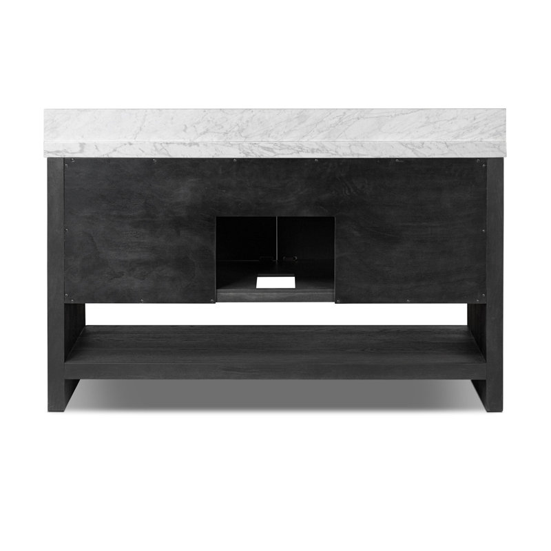 Anthem Single Wide Vanity-Carrara Marble, Black