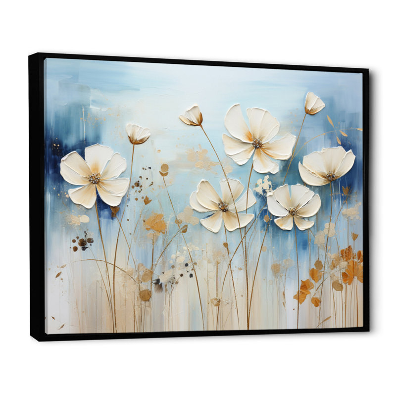 Collage de prairie sur toile, H 24 po x l 32 po x P 1 po, Cadre flottant noir